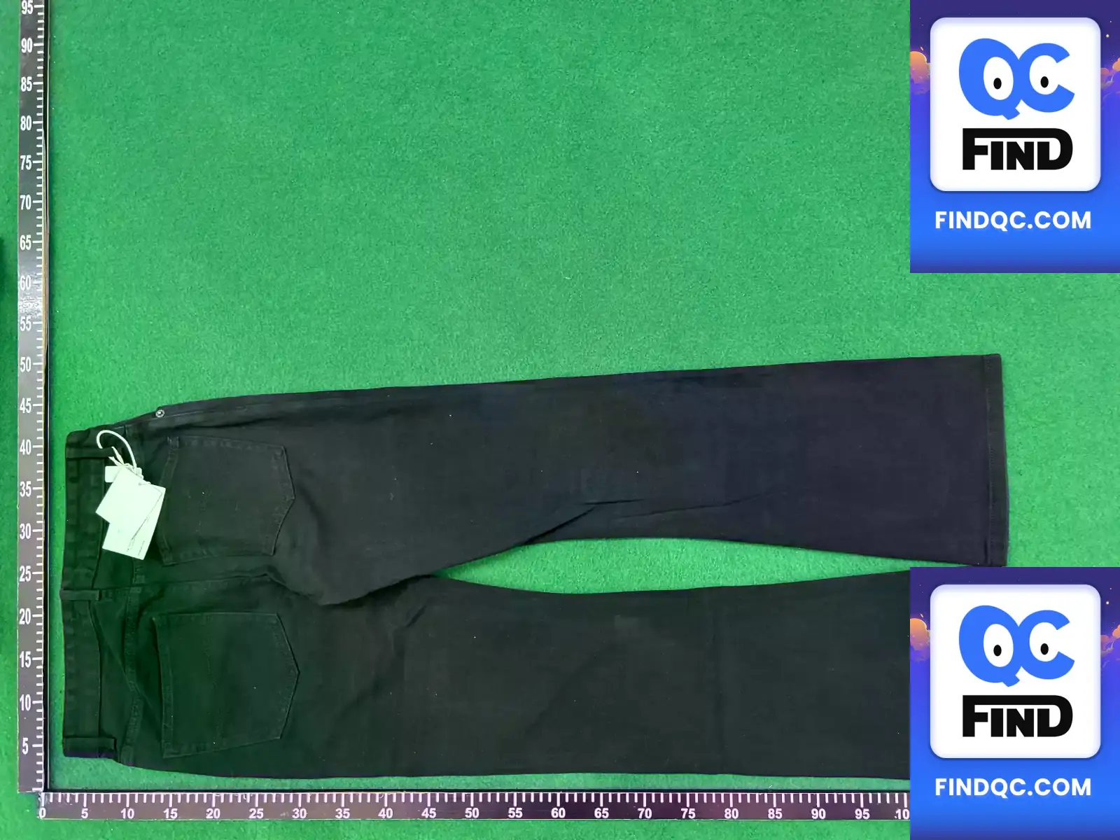 Black Bootcut Denim Jeans with Brushed Fleece Texture