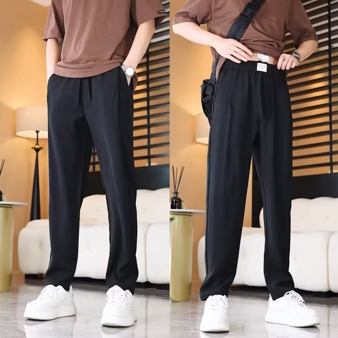 Spring and Summer Thin High-grade Draped All-match Casual Pants Men's Simple Loose Trendy Wrinkle-resistant Breathable Straight Pants