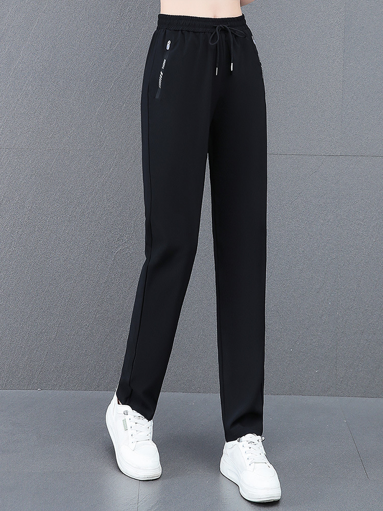 High-Waisted Slim-Fit Casual Pants for Women, Ice Silk Skinny Harem Pants, 2026 Summer New Style, Slim Straight-Leg Sports Pants
