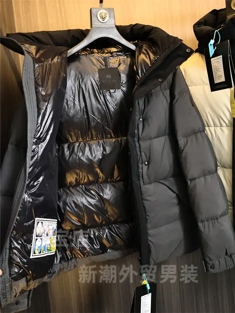 Hot Item Released: 700 Fill Power [90% down] Winter Men's High-End Designer Color-Blocked Hooded Loose down Jacket
