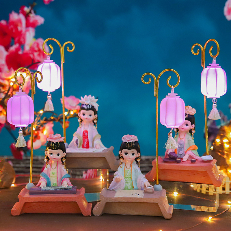 Elegant Beauty Tang Dynasty Lady Ins Ancient Style Girl Home Living Room Desktop Decoration Night Light Scenic Area Figurine