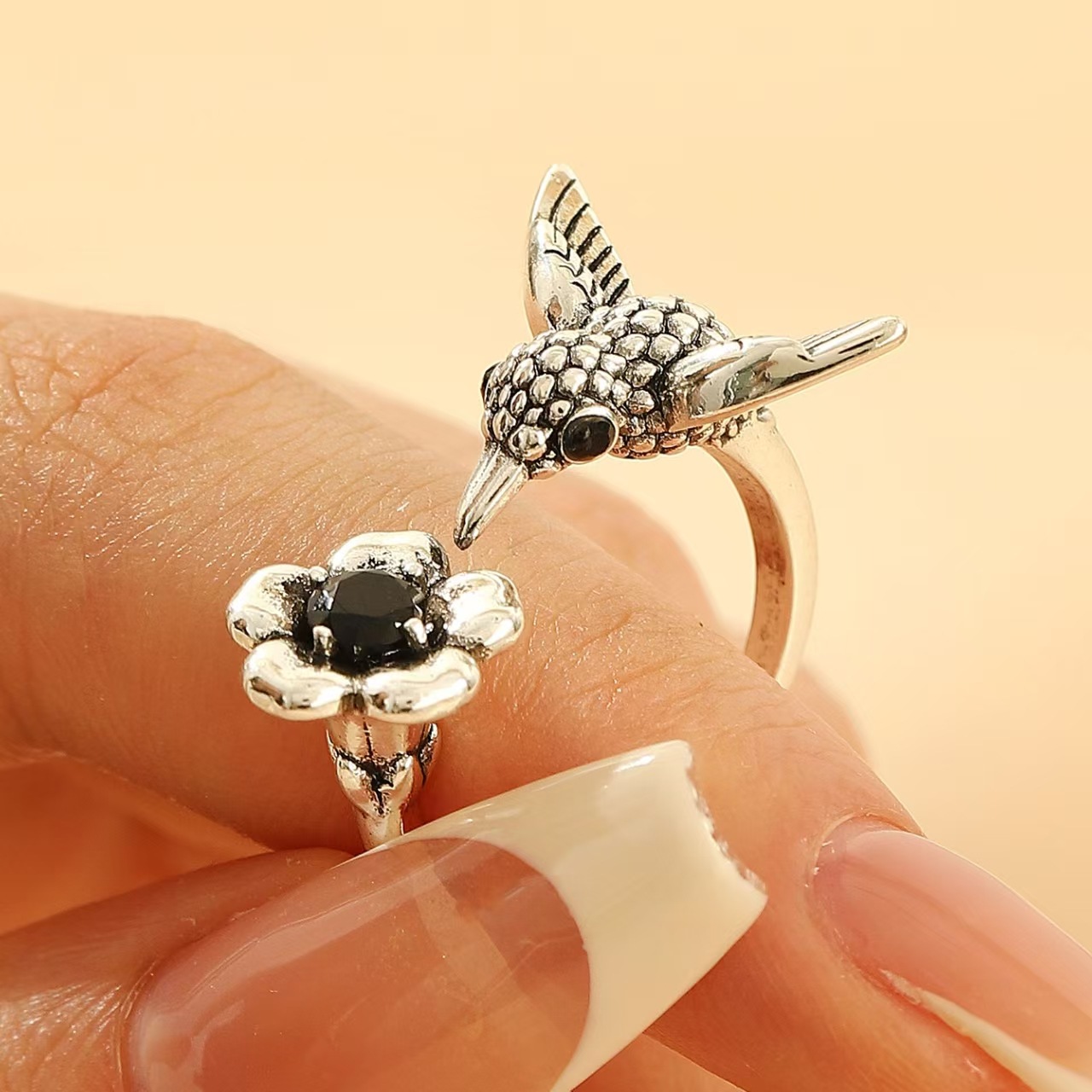 European and American Cross-Border Personalized Bird Ring Spring 2026 Vintage Niche Bird Ring Fashion Creative Index Finger Ring