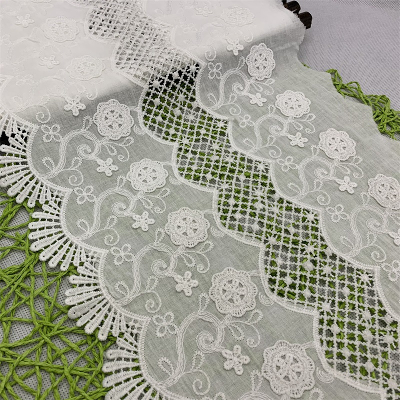 Mori hollow cotton embroidered lace children's clothing dress skirt tablecloth home textile lace accessories 28cm wide