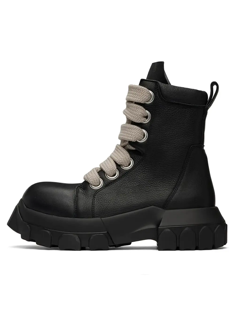 Autumn and Winter Shoelace Knee Socks Boots Men Thick Sole Boots Leather Short Boots Trendy Easiest for match parka Motorcycle Trendy Shoes