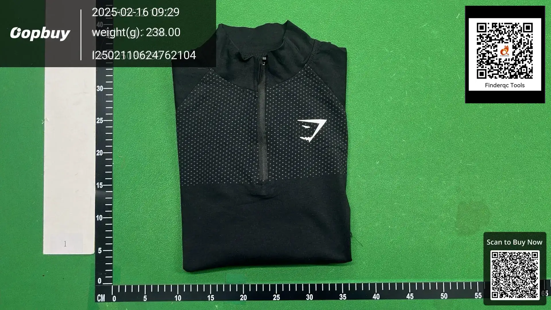 Gymshark Men's Black 1/4 Zip Long Sleeve Top