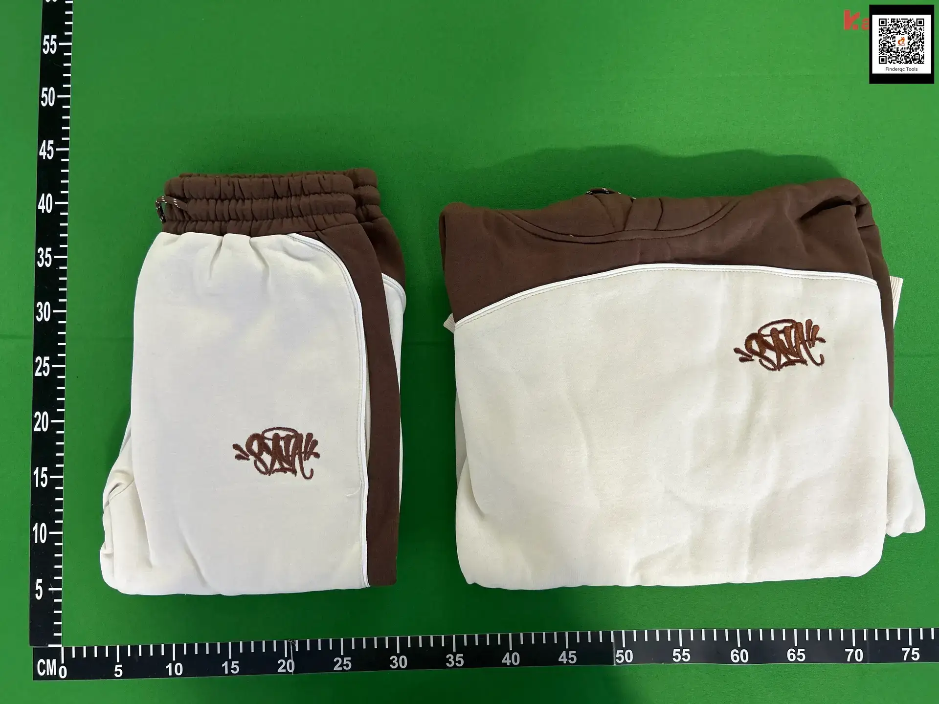 Synaworld American Style New Embroidered Logo Stitching fleece-lined Hooded Sweat Micro-Sweat Pants Casual suit Trendy