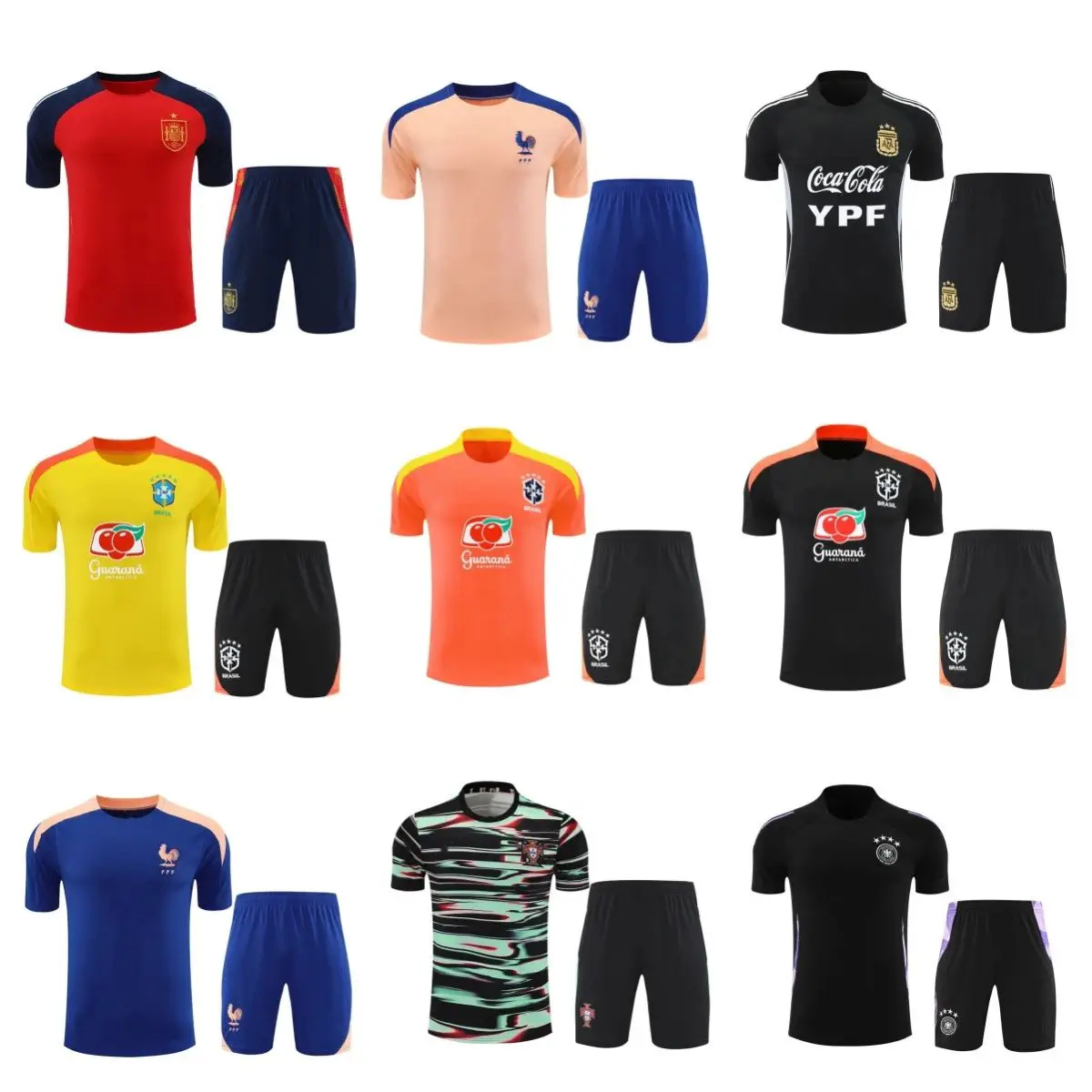 跨境2526短袖套装葡萄牙法国巴西意大利阿根廷训练服Training Kit