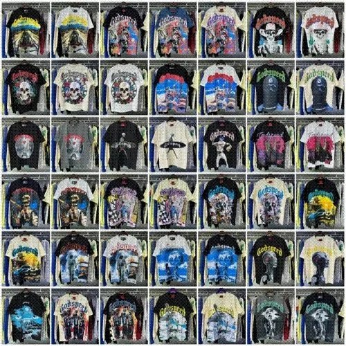 Skull Baseball Player Printing Summer Men's and Women's Couple Casual Short-sleeved T-shirt Tide-CY