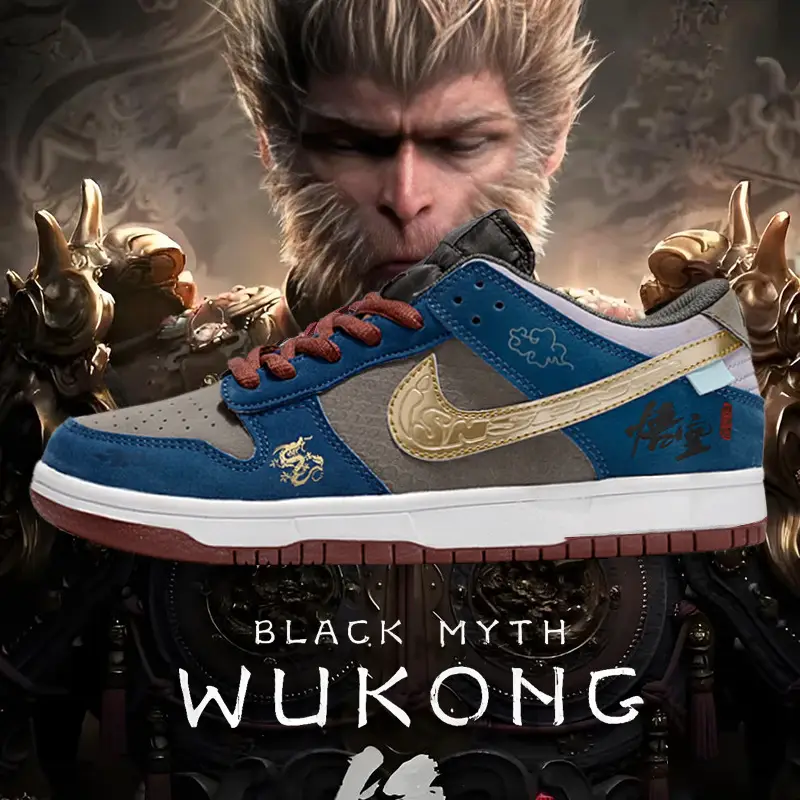 New Putian DunkSB Black Myth Wukong joint limited board shoes men and women low-top casual shoes couple sports shoes