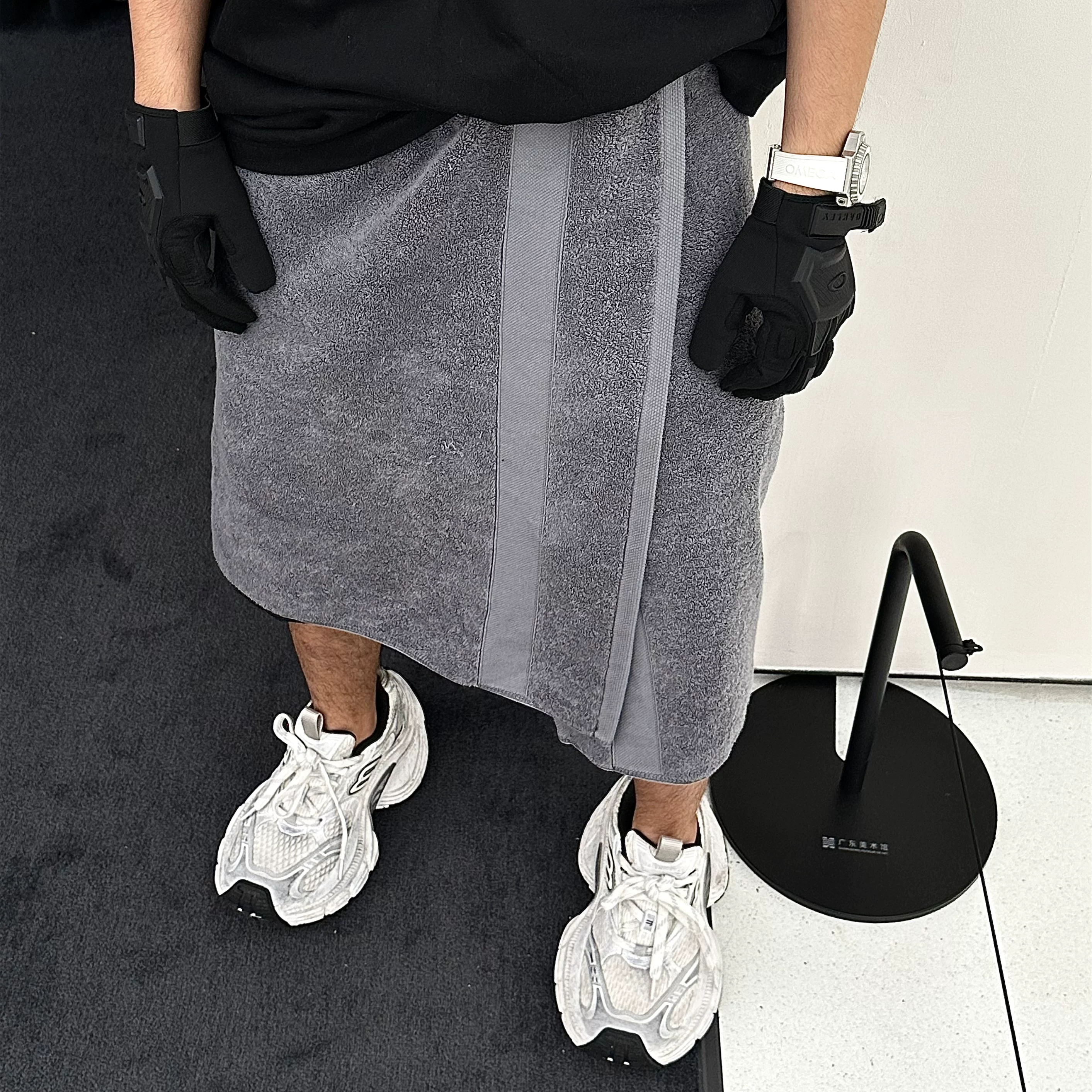 （特色款）Towel Skirt In Beige走秀款男士浴巾毛巾沙滩淋浴加厚