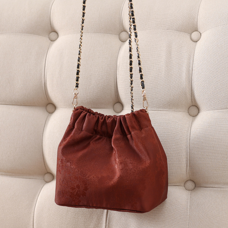 Buta Xiangyunsha Chinese Style Bucket Bag Handbag Shoulder Bag Women's Shoulder Crossbody Fashion Simple Versatile B001