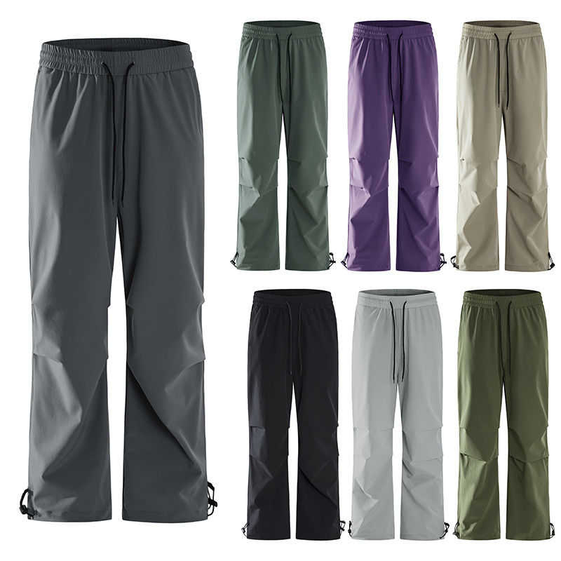Cargo Pants for Women 2025 New Spring and Autumn American Style Jogger Straight Two-Way Casual Sports Wide-Leg Straight Paratrooper Pants for Men