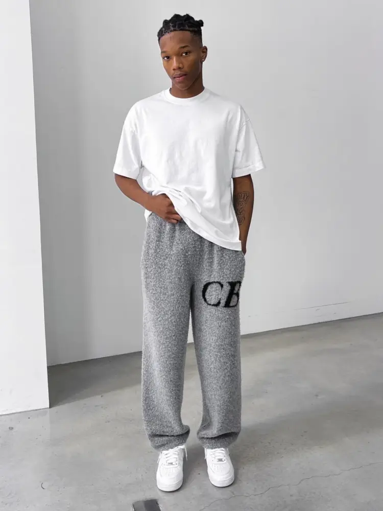 Authentic Niche Trendy Brand Cole Buxton High Street Cb Loose Jacquard Knit Straight-Leg Casual Pants
