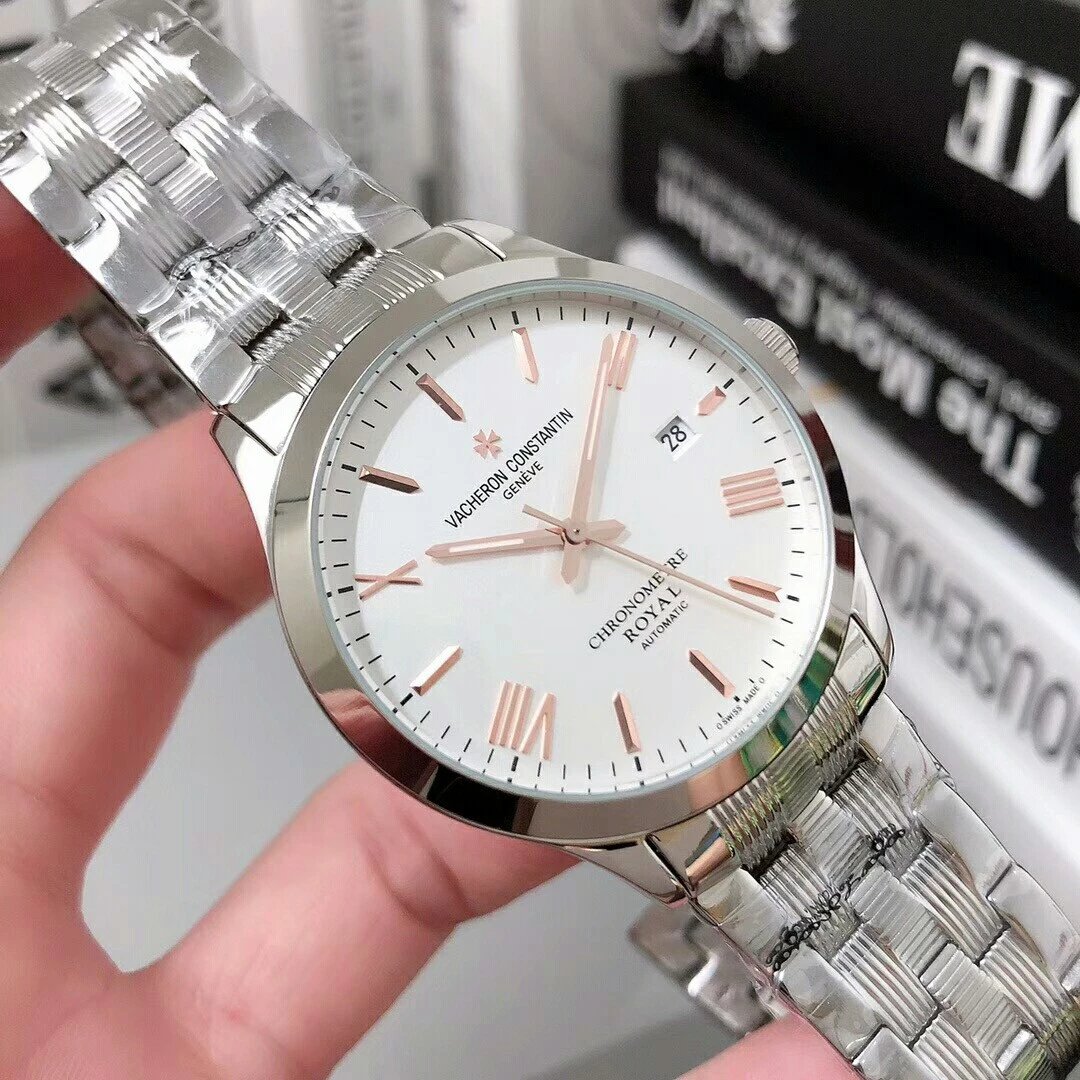 江诗丹顿 时尚腕表 商务休闲 直径40mm 做工精致 瑞机壳套 送礼自戴必备