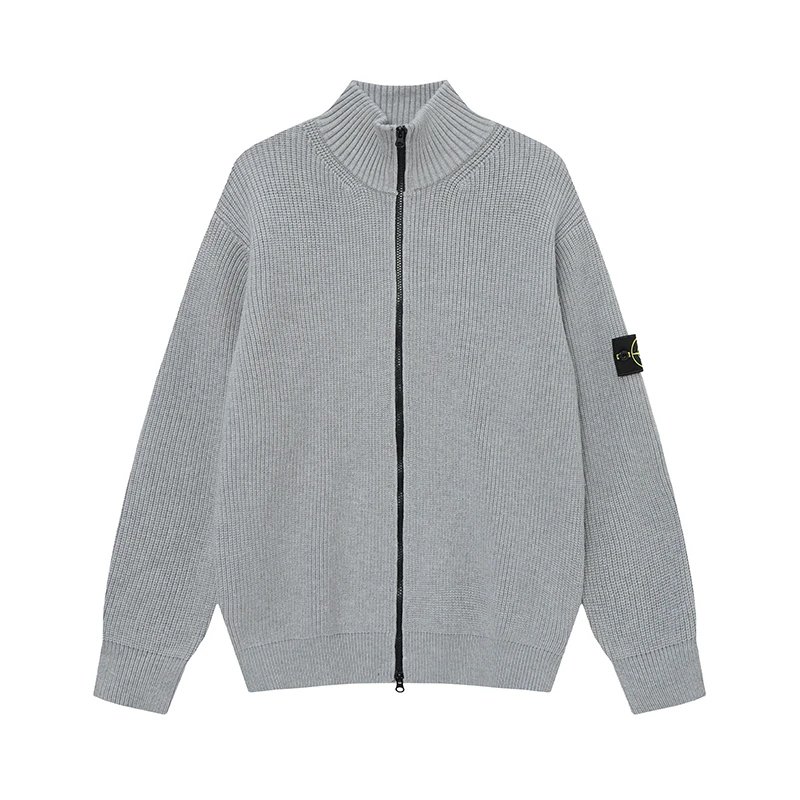 STONE ISLAND knit zip-up sweater