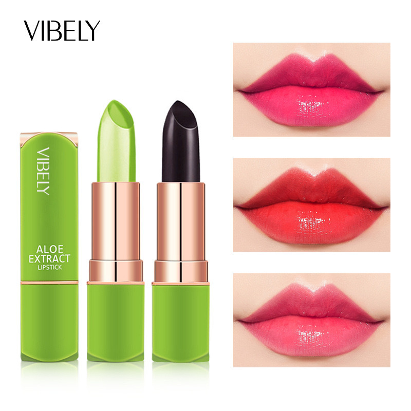 Aloe Vera Moisturizing Warm Color Changing Jelly Lipstick Lip Gloss Lip Care Lip Balm Makeup Live Broadcast Hot Selling