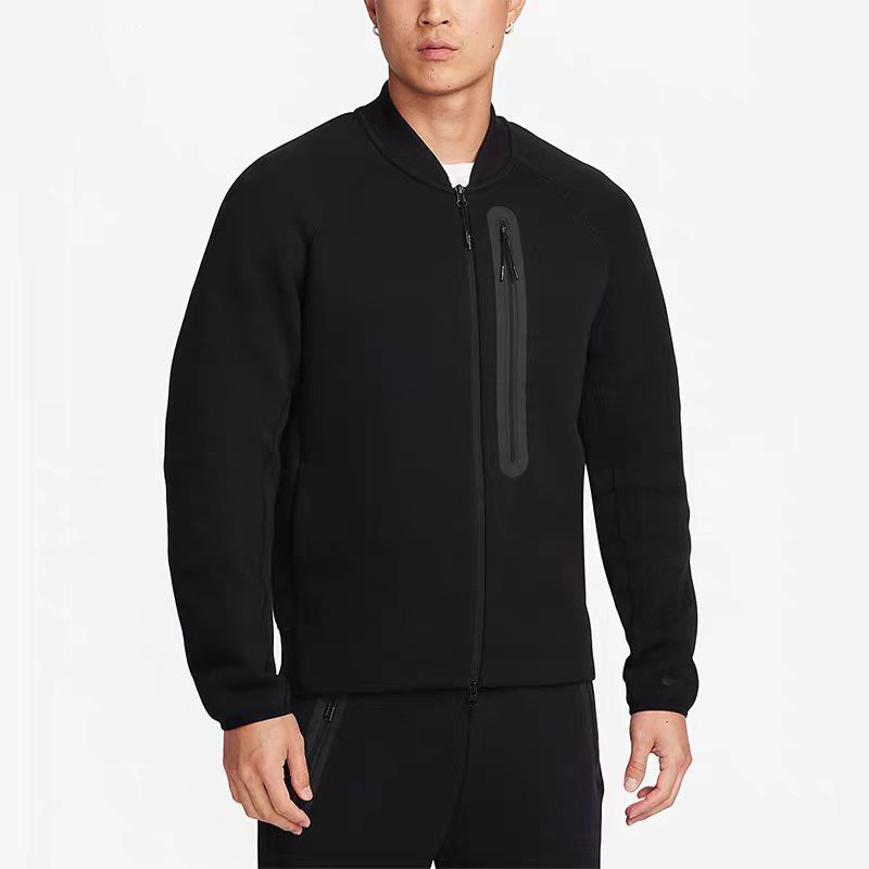 Heavy Weight Knitted Baseball Jacket Casual Loose 320g Windproof Jacket Sports Training Running Top Fb8009