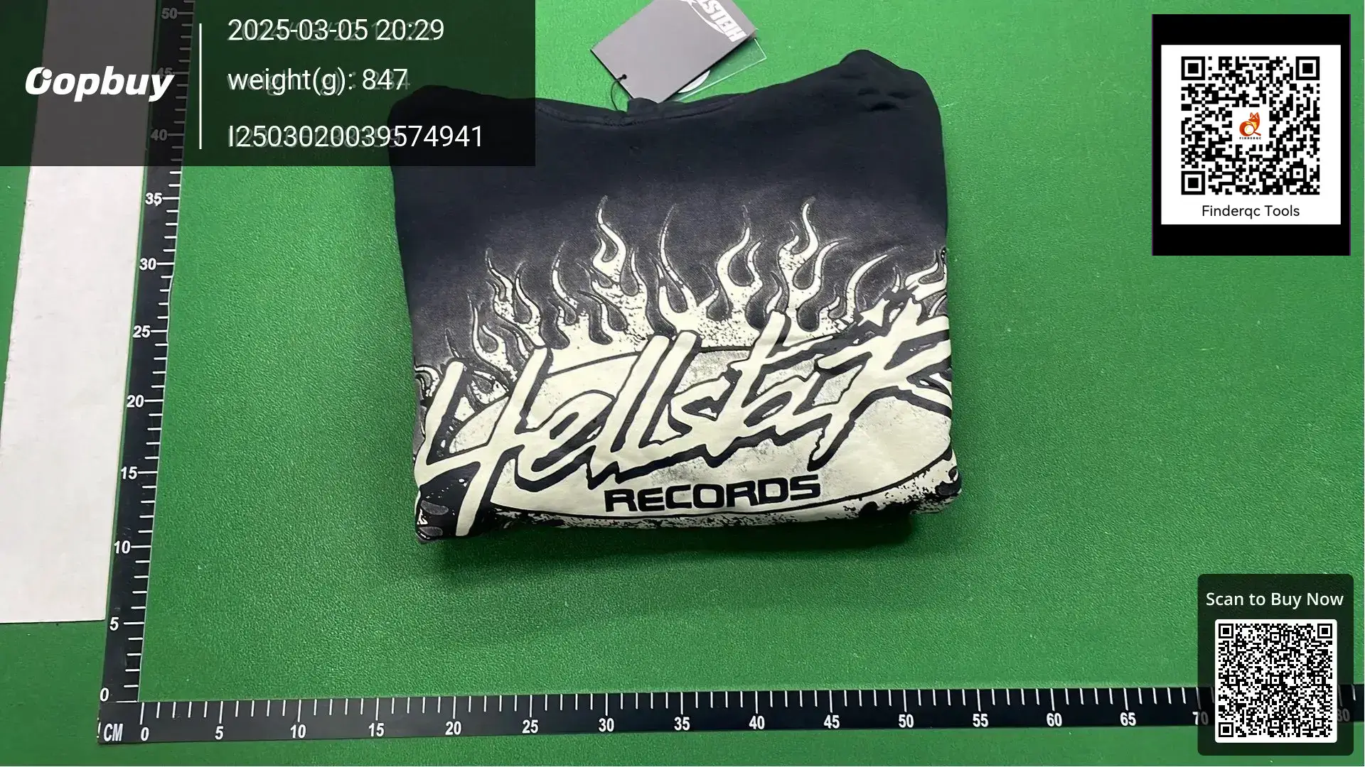 Hollister Records Flame Graphic Black Hoodie
