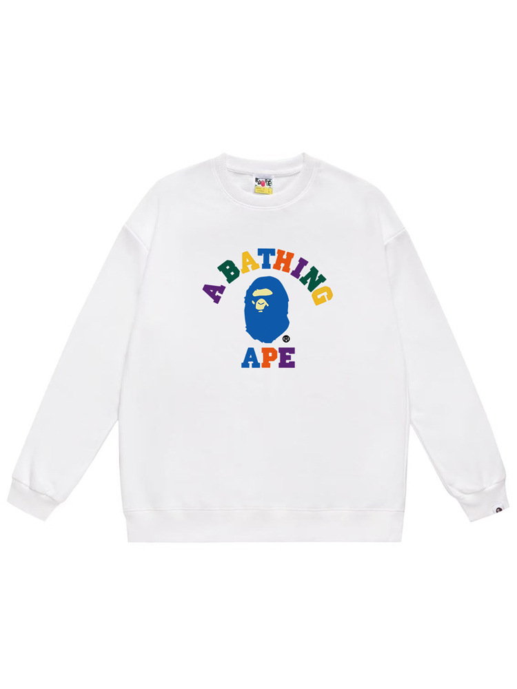 New Pure Cotton Trendy Ape Head Bape Crew Neck Terry Shark Unisex Long Sleeve Sweatshirt Loose Cross-Border Jacket