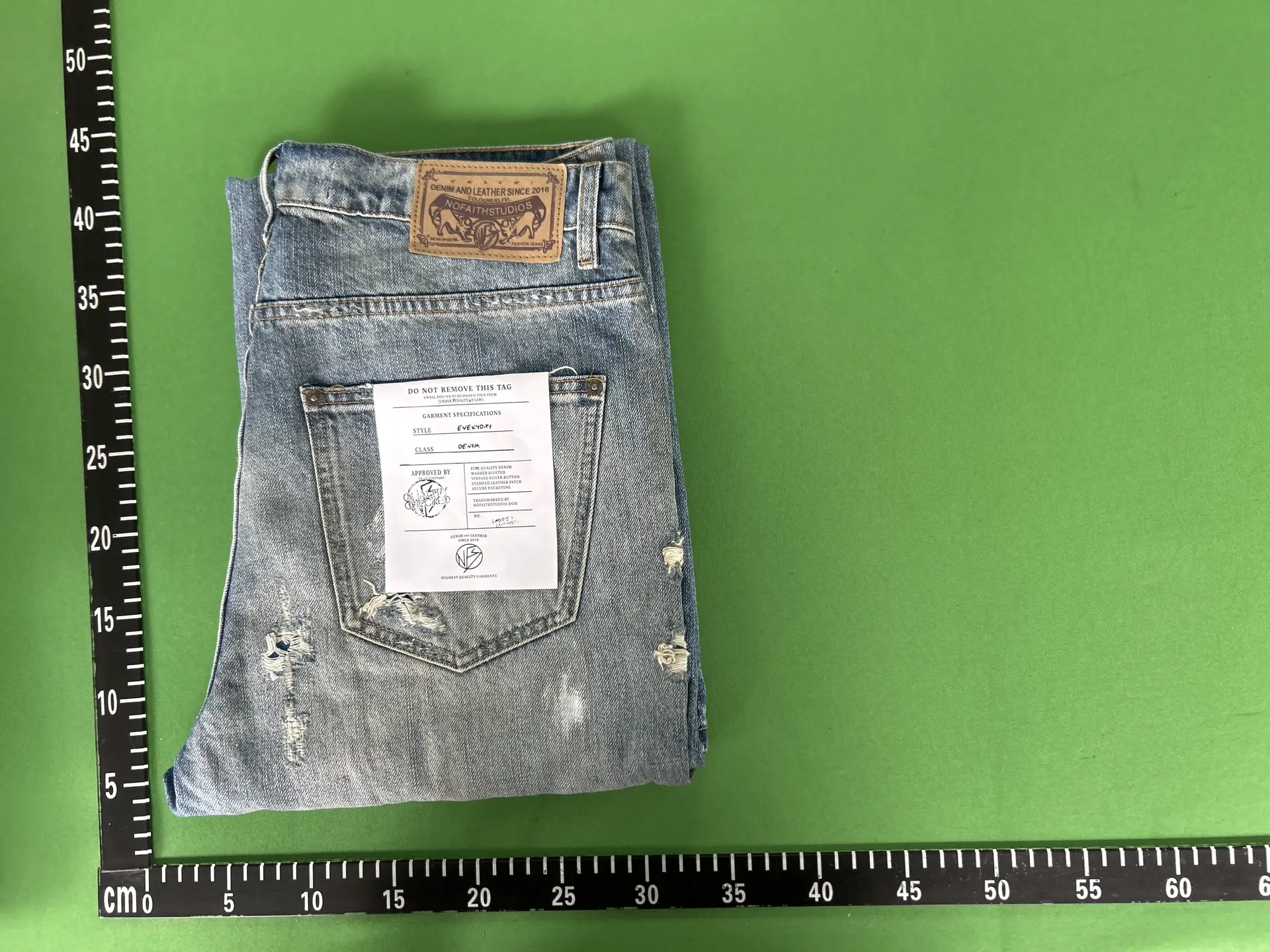 BMC nofaith American Heavy Industry Washed Ink Splashed Cat Beard Patch Damaged Micro Pull Bootcut Jeans Boots Pants