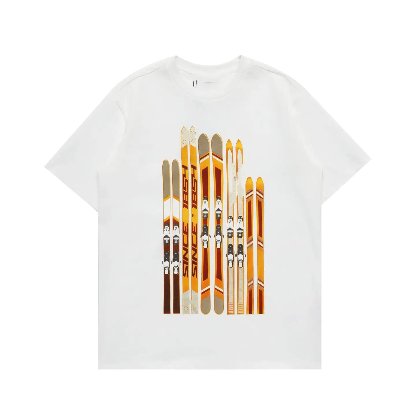 Gao Ding Independent Men's and Women's Painted Gold Foil Printing Round Neck Short-sleeved T-shirt High Weight Daily Leisure Cross-border