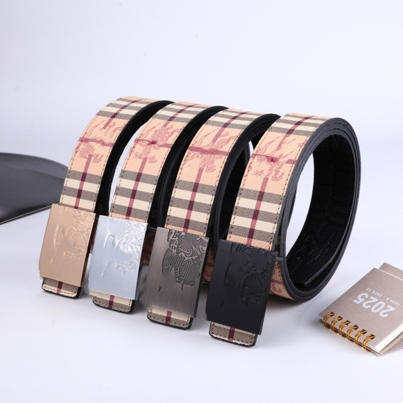 Men's Trendy Leather Belt, Popular Business Style, Simple Tb Genuine Leather Belt, Fashionable Versatile Belt for Men, Wholesale Personalized Style