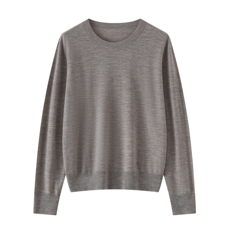 The God of Relaxation 15.5μm Ultra-Fine Yangtze Yarn! Ultra-Fine Worsted Wool Seamless Round Neck