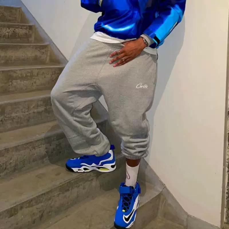 Corteiz Vibe American hip-hop street dance embroidered letters knitted hoodies men's trendy loose sports tying pants