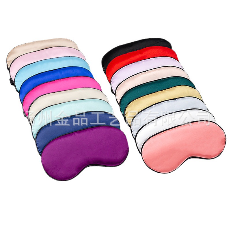 Imitation silk eye mask mulberry silk silk satin in stock shading eye mask logo satin breathable shading eye mask