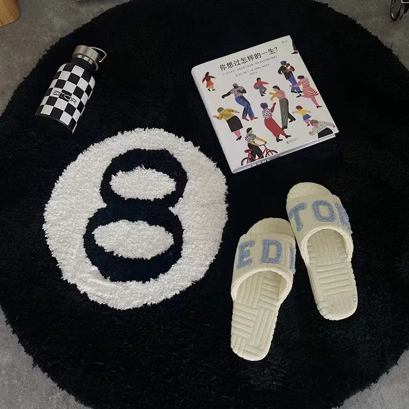 LAKE 8 Ball Rug Indoor Home Decor Spooky Accent Round Mat