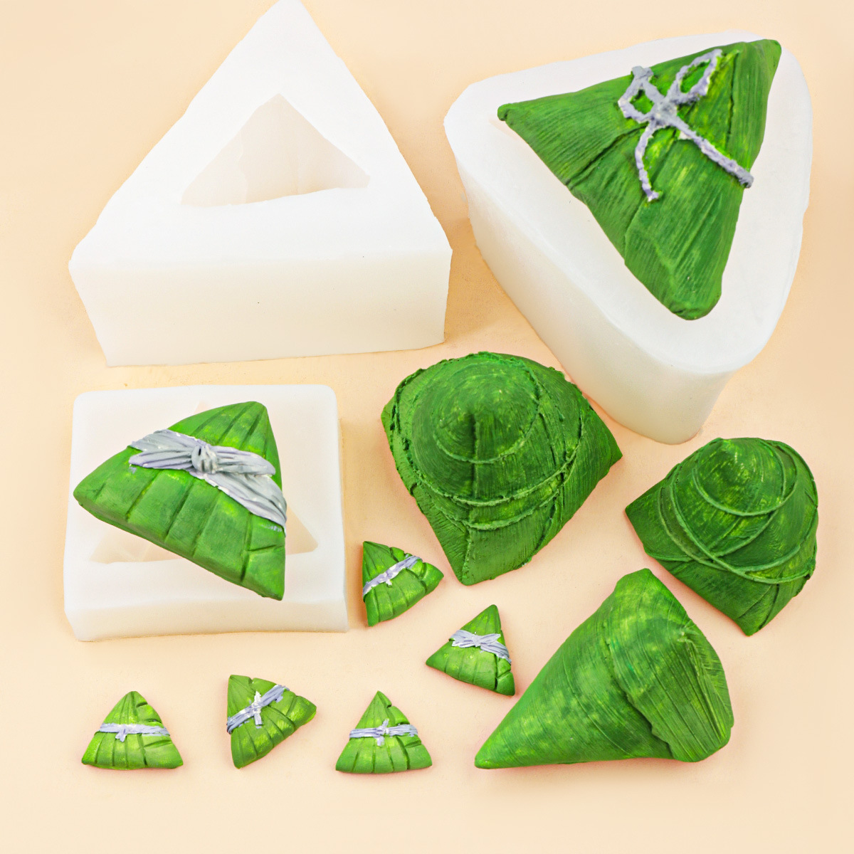 Dragon Boat Festival Aromatherapy Zongzi Silicone Mold Candle Gypsum Kneading Mold Fold Sugar Chocolate Mousse Cake Mold