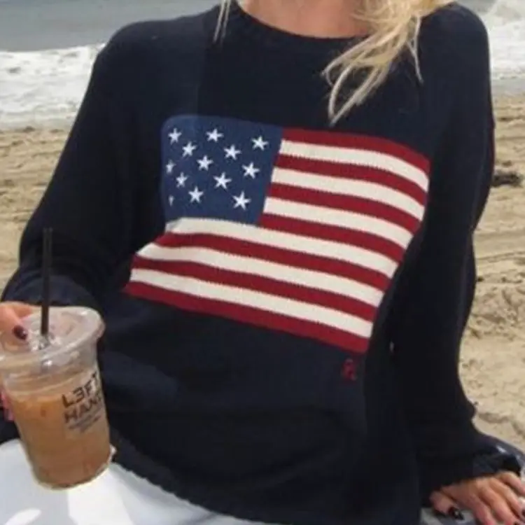 Europe and the United States 2025 Loose Knit Clothing Cotton Men's and Women's General Apparel Aesthetic Knit Sweater Long Sleeve Wholesale