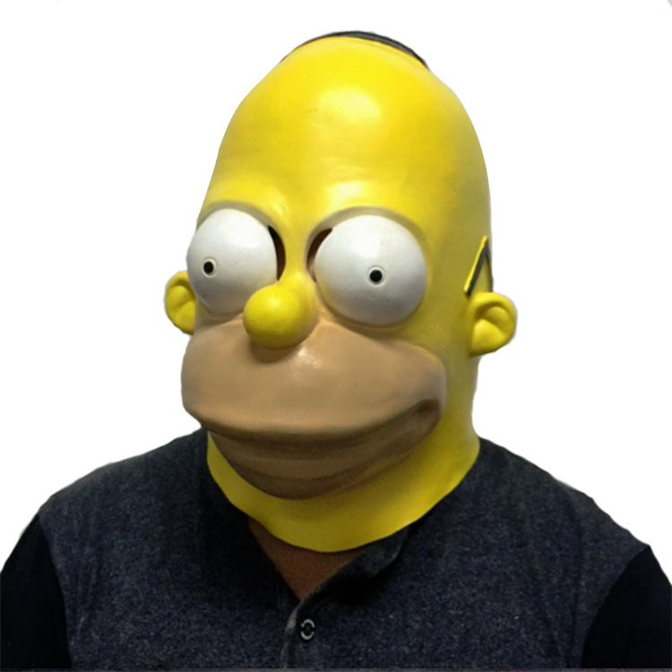 Movie character Simpsons mask Simpsons Halloween Masquerade latex helmet props Foto QC de 1688 na Qualit.ly