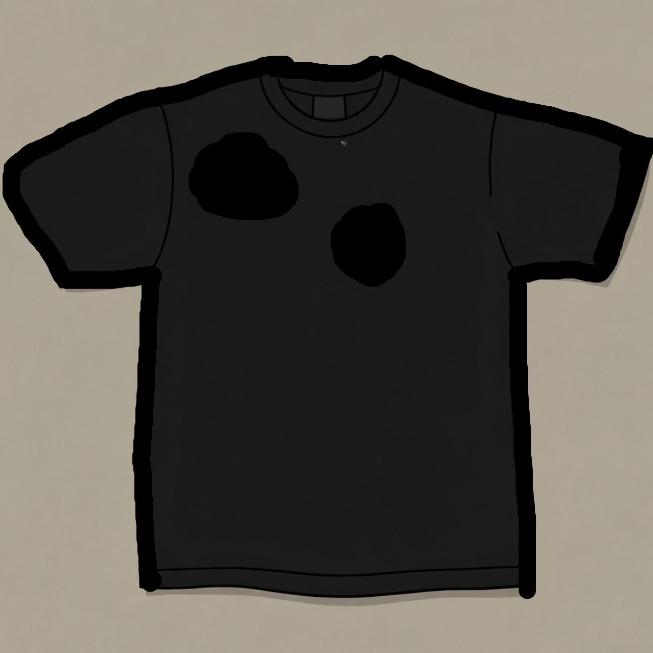 Black Short-Sleeved Monster Comic Style Pattern Customization