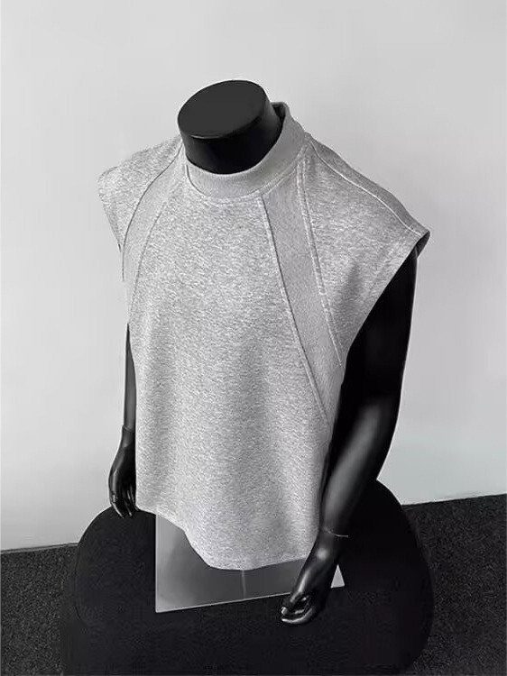 American Deconstructed Design Sleeveless T-Shirt for Men 2025 Summer New Loose Trendy Brand Sports Casual Vest Top