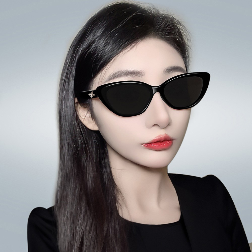 New gm cat's eye sunglasses women's European and American slimming high-end sense glasses retro big face small red book sun protection polarizer