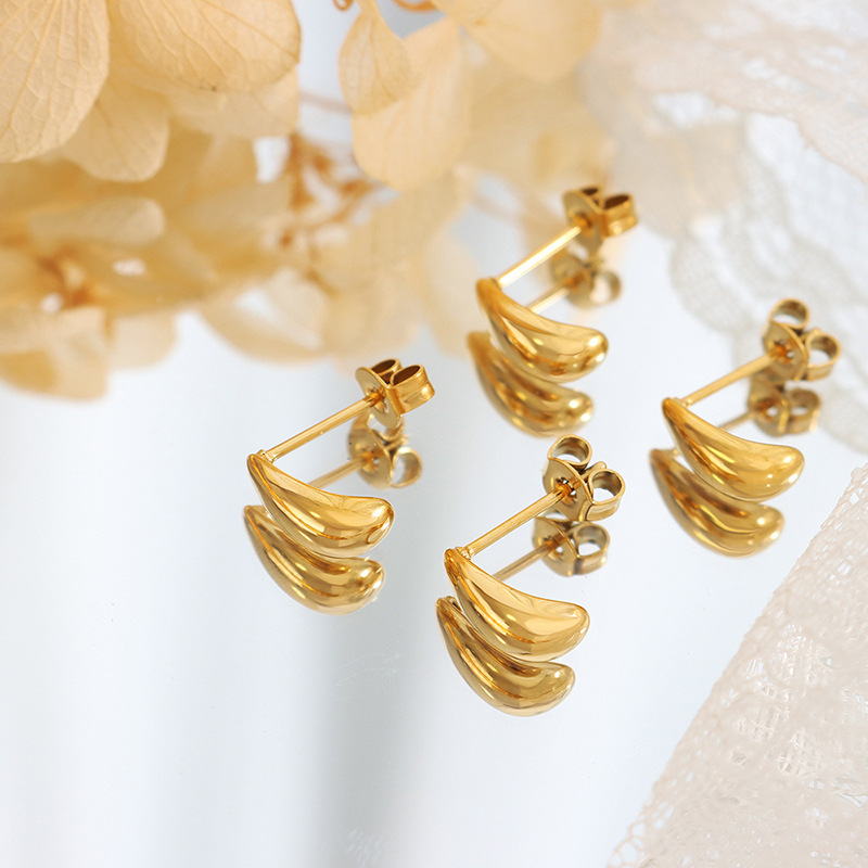 Simple All-Match Ins Style Mini Small Water Drop Elegant Earrings Niche Design Fashionable Small Creative Ear Jewelry