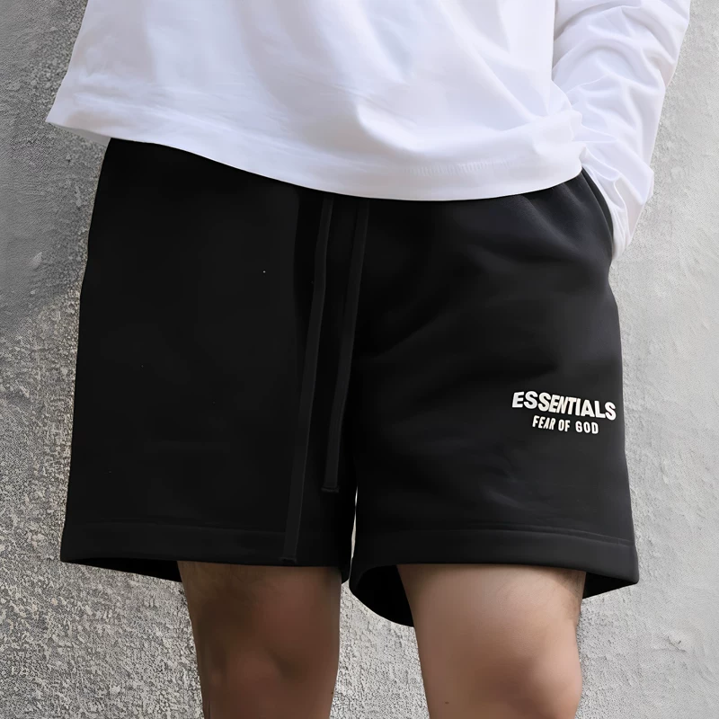 25ALWAYS FOG MIKI ESSENTIALS niche high street American fashion brand loose cotton shorts men's summer