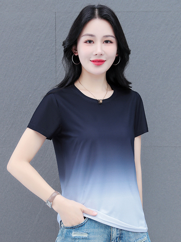 Ice Silk Quick-Drying Short-Sleeved T-Shirt for Women Summer 2026 New Running Fitness Sports Top High-Elastic Yoga Wear