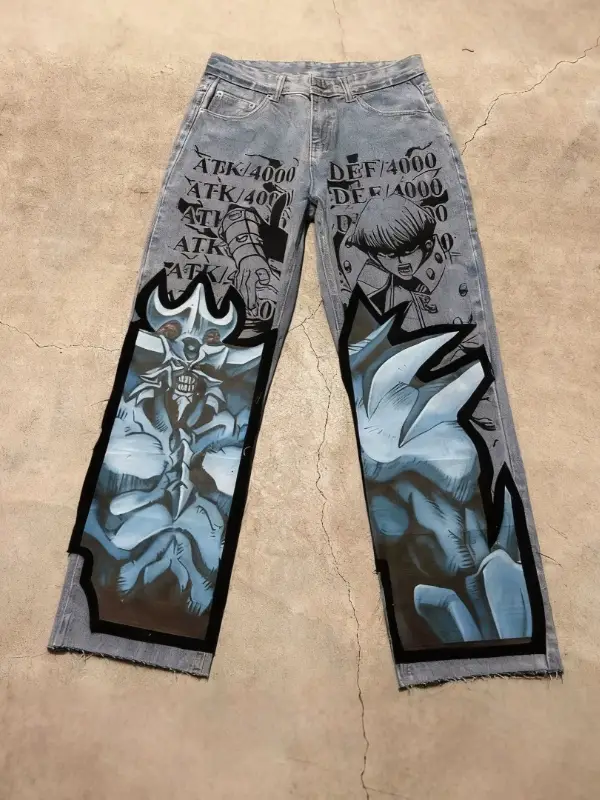 Hip-Hop Anime Baggy Jeans Gun Girl Harajuku Y2K Pants Men