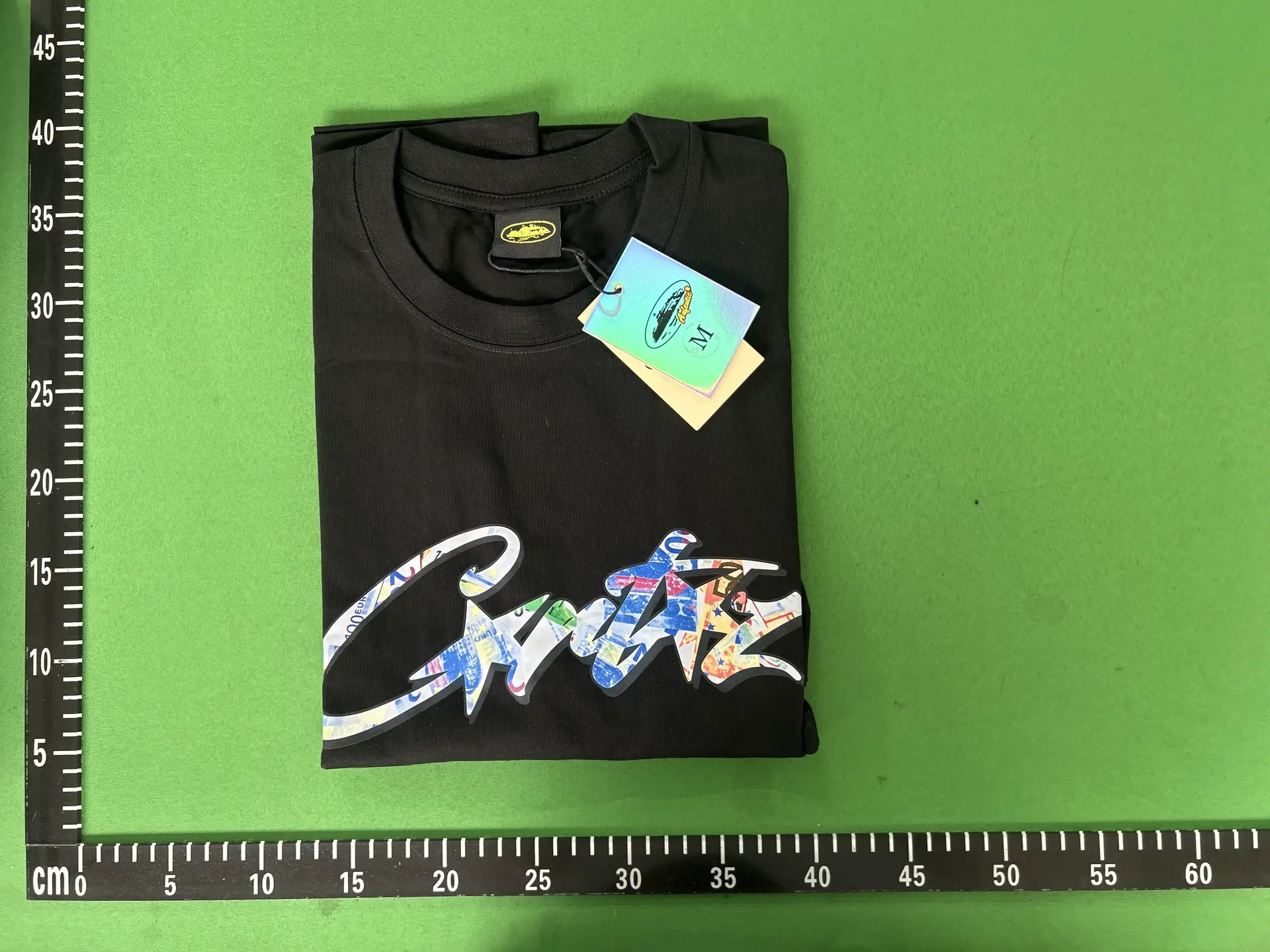 Black T-shirt with graphic print