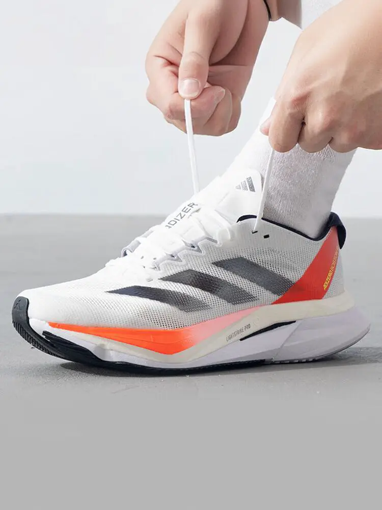Adidas Men's Shoes Official Flagship Authentic Spring and Summer Mesh Breathable Boston 12 Sports Shoes Running Shoes Men