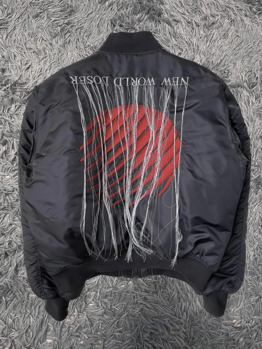 Hba Hood by Air Embroidered Tassel Slogan Bomber Jacket Ma1 Bomber
