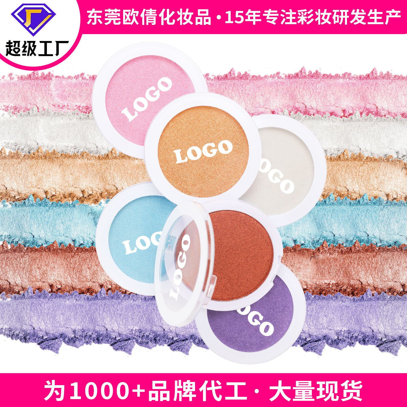 Cross-Border Export Makeup Without Logo High-Gloss Glitter Pearlescent Matte Body Glitter Facial Brightening Highlight