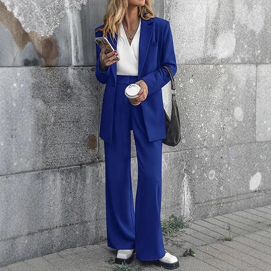 European and American Cross-Border New Women's Autumn and Winter Fashion Casual Elegant Commuter Solid Color Blazer Suit Pants Set