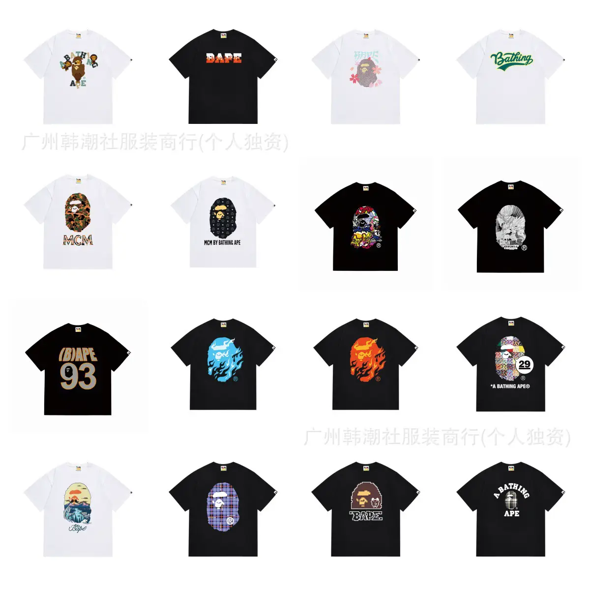BAPE Unisex Casual Sports Short-Sleeve T-Shirt