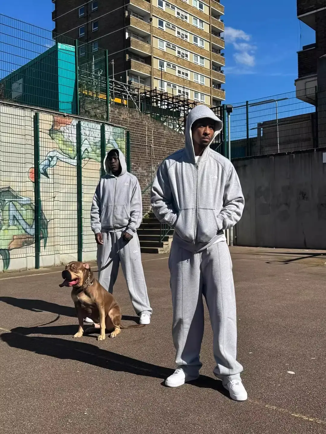 American Printed Hiphop Hip-Hop Street Dance Hooded Sweatshirt Jacket Men's Loose Sports Suit Straight Sweatpants