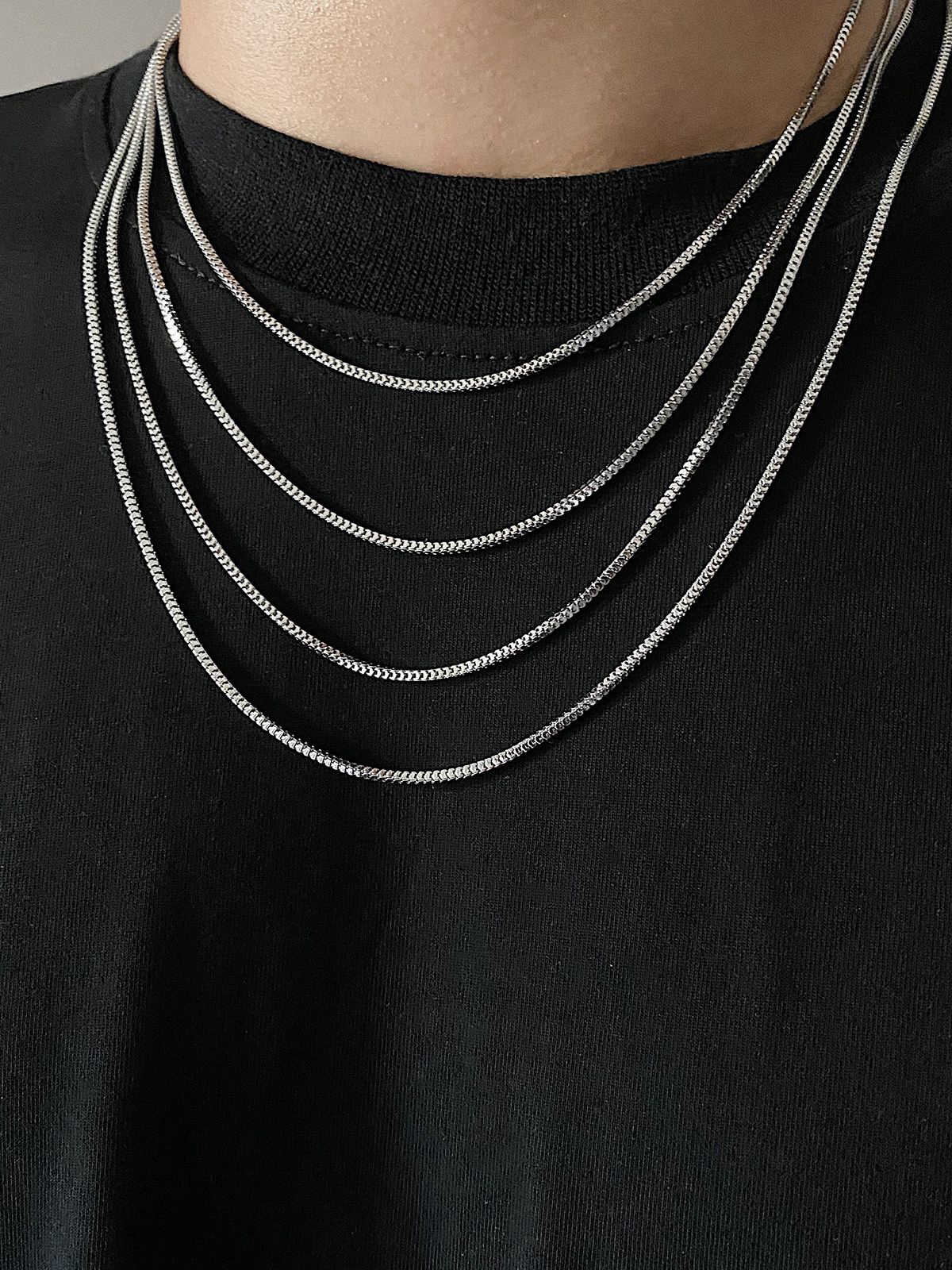 Saz Minimalist Style Titanium Steel Trendy Unisex Collarbone Chain Snake Bone Short Thin Chain Hong Kong Style Hip-Hop Versatile Accessory