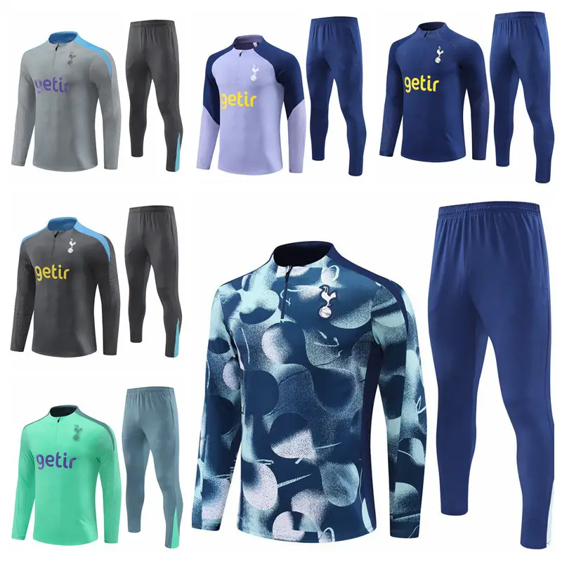 2324 Season Tottenham Jersey Son Heung-Min Pre-Match Warm-Up Uniform Men's and Children's Long-Sleeved Football Training Uniform Set