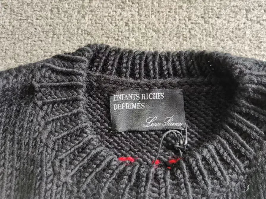 Fotigmanclub Erd Sad Rich Second-Generation Heir Wool Bear Jacquard Knit Sweater Oversized Crew Neck Sweater